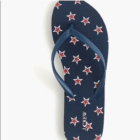 J CREW Star Print Flip Flops Sz 8 NWT - Picture 3 of 7